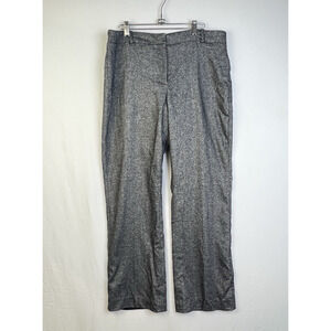 Talbots Wool Blend Straignt Leg Dress Pants Women12 Curvy Black Gray Wool Blend